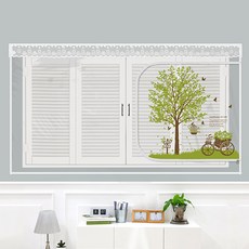 dashop 窗戶型拉鍊式EVA防風擋風罩 綠色清香 透明 300 x 120 cm + 魔鬼氈膠帶 10入, 1套