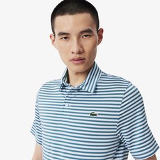 라코스테 남성용 미니멀 스트라이프 폴로 티셔츠 DH7418-55G