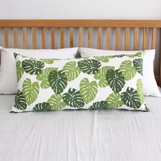葉子印花靠枕套 L號, 綠色
