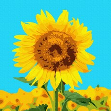 Play about 名畫繪製 DIY 套組 晴朗的向日葵 數字油畫 20 x 20 cm, 混合色, 1個