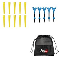 NAYASTYLE 塑膠高爾夫長球梯 10入 + ABS高爾夫長球梯 5入 + 收納袋組合 GFYp-185-3 + 165-2PU, 混色