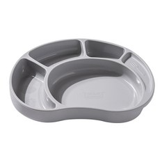 兒童粉彩矽膠餐盤, 灰色, 單品, 1入