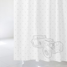 北歐風印花浴簾 sc296 L號 1800*1880mm+不鏽鋼掛鉤 12入+窗簾桿白色全套, 混色系, 1套