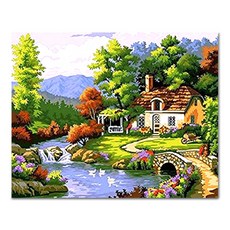ADICO DIY 油畫 夏日庭園 PH74 50 x 40 cm, 混合顏色, 1個