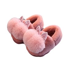 KIZTREE 孩童絨球裝飾刷毛平底鞋 DZ-387