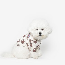 TUSTUS 狗狗小熊T恤, 1個, 象牙白