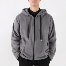 VILACT Oversize素色超保暖刷毛連帽拉鍊外套