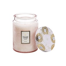 VOLUSPA 圖騰壓紋玻璃罐香氛蠟燭 510g, 1罐, 黑醋栗果梨木香