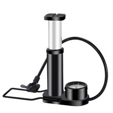 攜帶式高壓鋁製自行車打氣筒+氣壓計 13*17*40cm, 黑色的, 1套