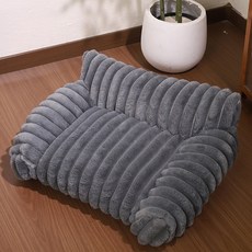 허니버블 반려동물 극세사 스트라이프 쇼파 방석, 그레이, 1개