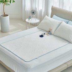 agazzang Duralon竹纖維雙面嬰兒涼感防水墊, 1個, 純白色