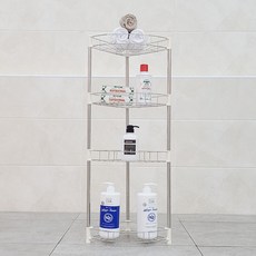 長腿馬桶洗衣房不銹鋼浴室架轉角型 4 步, 混色, 1組