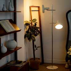 헤이루미 모던 더블 헤드 인테리어 LED 조명 장스탠드, 크림버터