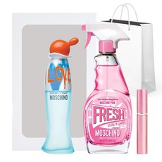 모스키노 아이러브러브 EDT 30ml + 프레쉬 핑크 EDT 테스터 100ml + 공병 랜덤발송 + 쇼핑백 랜덤발송 + 세트박스, 1세트