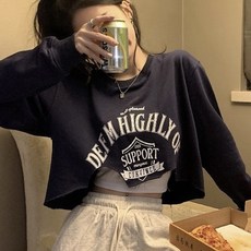 PEONIST 女性時尚短版大學T恤