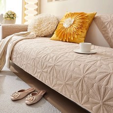 지앤와이 플라워 퀼팅 사계절 코튼 논슬립 소파패드