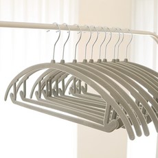 White Rabbit Cotton 絲絨圓弧形針織衫防肩角防滑衣架, 灰色, 30個