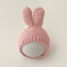 우주아이 신생아용 마시멜로 귀달이 털모자