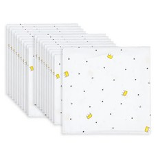 OYBY 棉質皇冠點點條印花手帕 20入