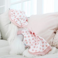 Red Puppy 狗狗 Lovely 奢華圓點連身裙, 粉紅色