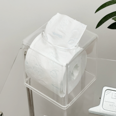 데미무드 사각형 롤휴지 케이스, 투명, 1개