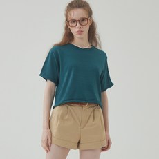 두낫플랜 여성용 롤업 반팔 여름 니트 JJKT230403