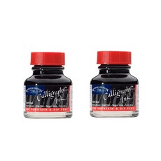 WINSOR&NEWTON 溫莎牛頓 書法蘸水筆印度墨水 30ml WI1010030, 黑色, 2組
