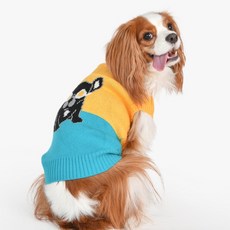 퍼피아 반려동물 프렌치 불독 니트 티셔츠 TS2055, 옐로우, 1개
