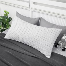 베드앤데코 국내 제조 더위타파 크로스 냉감 등쿠션커버, 화이트