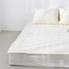 루시드슬립 국내산 부드러운 아멜리 워싱 고정밴딩 침대패드, 펄 아이보리