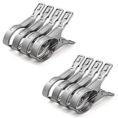 The Flow 多功能不鏽鋼襪子曬衣夾 特大款, 銀色, 8個