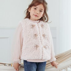 WISHKIDS 女童絨毛背心+長袖T恤