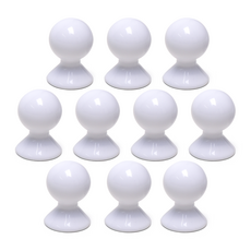 立體圓形櫥櫃把手 小 白色, 10個