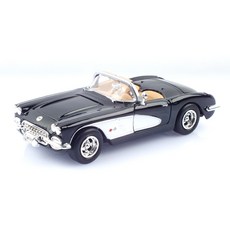 MOTORMAX 1:24 複製品雪佛蘭克爾維特 1959 汽車壓鑄模型 MTX732166BK, 黑色