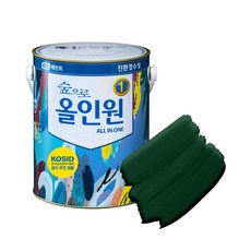 KCC 숲으로 올인원 다용도 페인트 수성 반광, 녹색, 4L, 1개