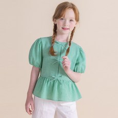 ILoveJ 女童 Darcy 蝴蝶結梭織短袖上衣