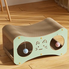 Deisoy 貓咪躲藏屋 貓抓板, 綠色, 1個