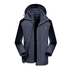 Leon男款兩件式襯裡可拆卸式防風防水登山外套 JY270