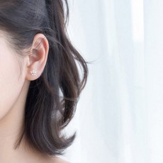 에르모사제이 여성용 925 데일리 플라워 눈꽃 큐빅 귀걸이 E001