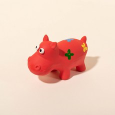 파스텔펫 반려동물 꽃하마 삑삑이 장난감, 레드, 1개