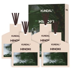 쿤달 차량용 퍼퓸드 샤쉐 7g x 4p, 1개, 히노키