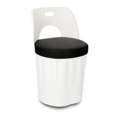 CHAIR FOCUS 高級坐墊靠背型鼓凳 DT-740, 白色