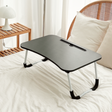 OfMIN 多功能折疊式圓角床邊托盤, 黑色, 1個