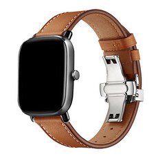 스마트워치 스트랩 프리미엄 레더 버클, 브라운