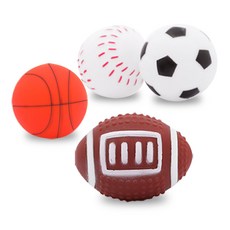 DING DONG PET 寵物玩球吱吱作響的玩具 4 件套大號, 1套, 混合顏色