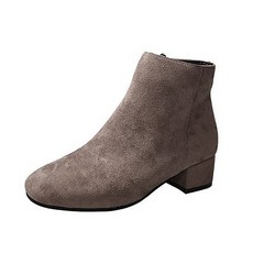 겨울 감성 여성 미드 힐 플랫 부츠