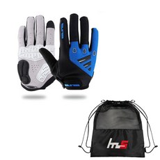 Naya Style 自行車手套 2入 + 專用收納袋組 CYYP-44-2PU, 藍色(手套)