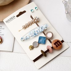 수스다 [럭셔리세트구성] 귀걸이+헤어핀+실핀+머리끈 확실한 소확행 스타일링 아이템