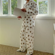 앤드스타일 퀼팅 베어 커플 잠옷 세트 252804