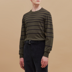 OFFICINE GENERALE MEN MARCO 男款條紋美麗諾羊毛針織衫